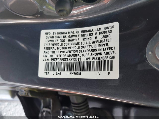 Honda Civic Sport 2020 19XFC2F8XLE213611 Image 9