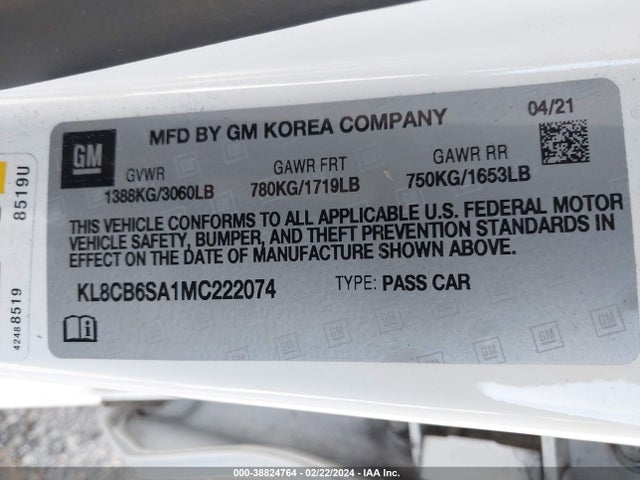Chevrolet Spark Fwd Ls Automatic 2021 KL8CB6SA1MC222074 Image 9