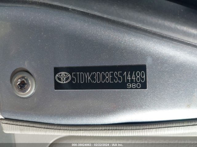5TDYK3DC8ES514489 Toyota Sienna Xle V6 8 Passenger