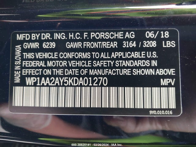 2019 PORSCHE CAYENNE WP1AA2AY5KDA01270 Photo 8
