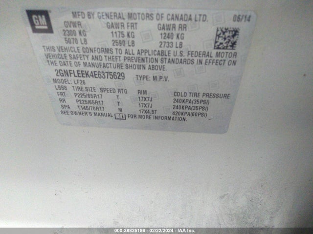 Chevrolet EQUINOX LS 2014 2GNFLEEK4E6375629 Image 9