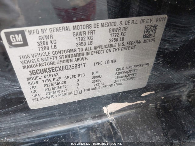 Chevrolet Silverado 1500 1lz 2014 3GCUKSECXEG358817 Image 9