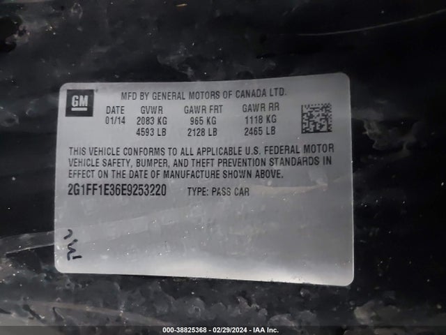 Chevrolet Camaro 1lt 2014 2G1FF1E36E9253220 Image 9