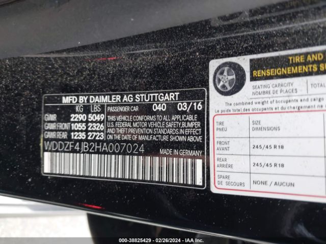 WDDZF4JB2HA007024 Mercedes-Benz E 300