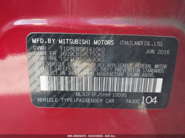 ML32F3FJ5HHF10095 Mitsubishi Mirage G4 Es