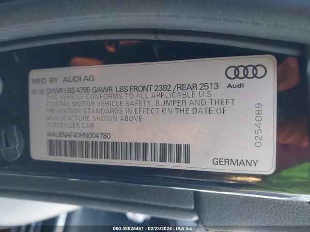 Audi A4 2.0t Premium 2017 WAUENAF40HN004780 Image 9