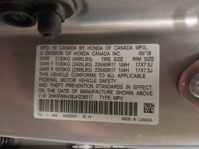 Honda CR-V LX 2018 2HKRW6H38JH228517 Image 9