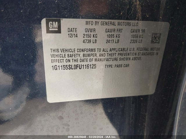 Chevrolet Impala 1lz 2015 1G1155SL0FU116125 Image 9