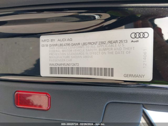 WAUDNAF45JN012472 Audi A4 2.0t Premium/2.0t Tech Premium