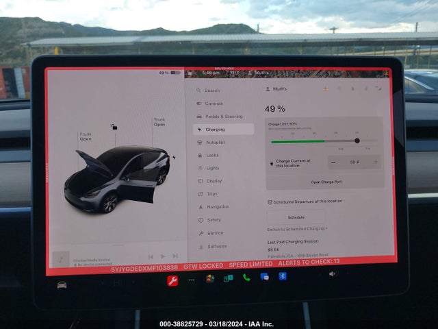 5YJYGDEDXMF103838 Tesla Model Y Standard Range Rear-wheel Drive