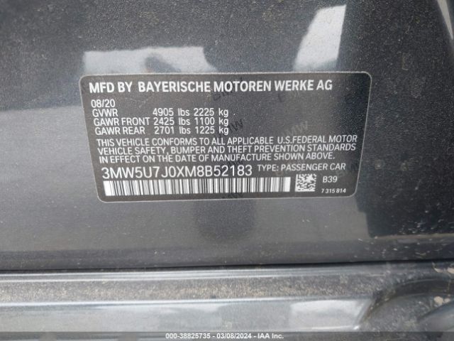 3MW5U7J0XM8B52183 BMW 3 Series M340i