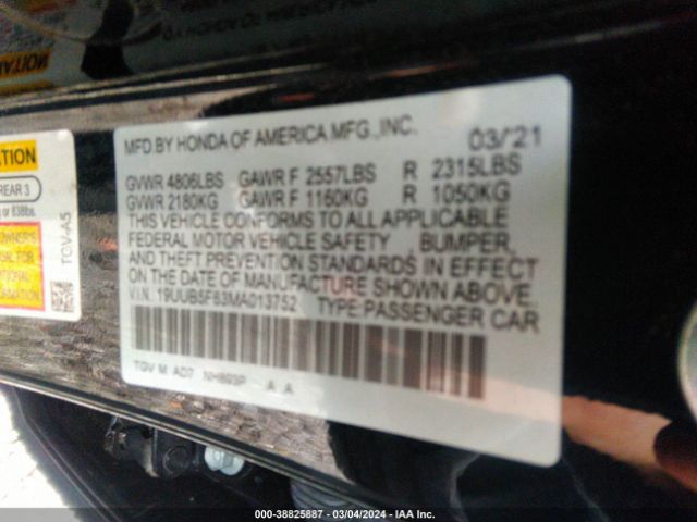 19UUB5F63MA013752 Acura Tlx Advance Package
