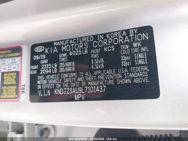KIA SOUL LX 2020 KNDJ23AU9L7101437 Image 9