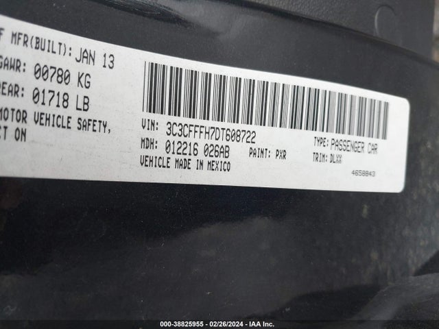 2013 FIAT 500 3C3CFFFH7DT608722 Photo 8