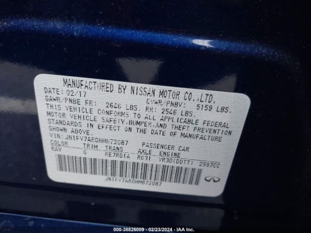 JN1FV7AR0HM872087 Infiniti Q50 3.0t Red Sport 400