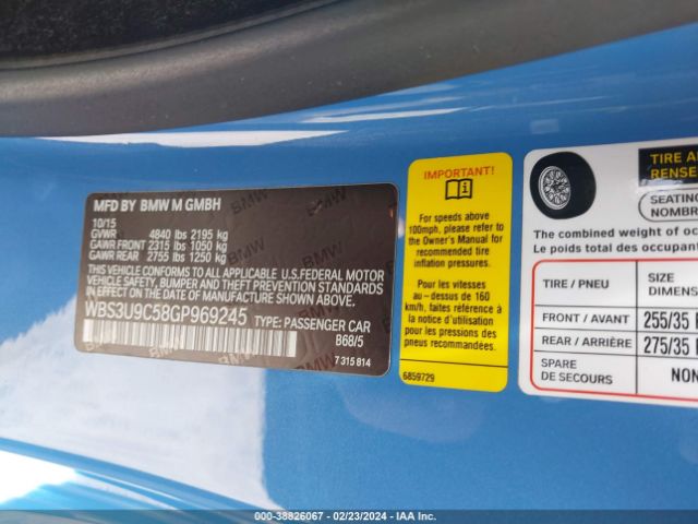 WBS3U9C58GP969245 BMW M4
