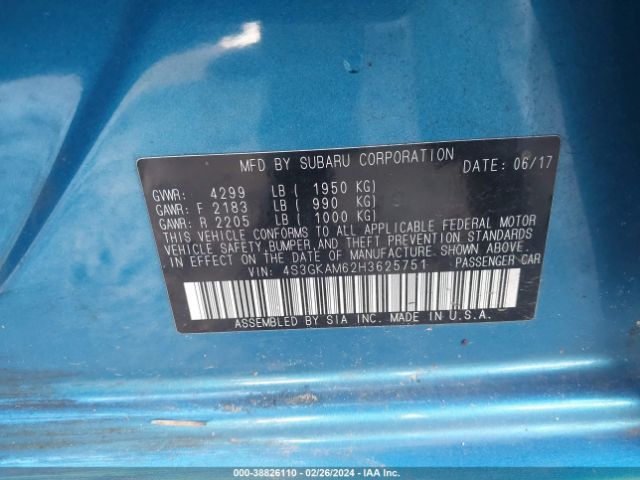 4S3GKAM62H3625751 Subaru Impreza 2.0i Sport