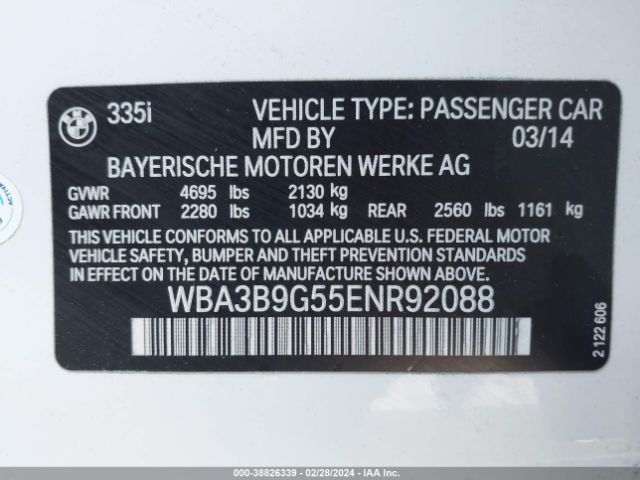 WBA3B9G55ENR92088 BMW 335i Xdrive