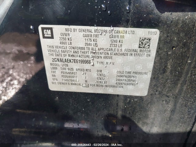 Chevrolet EQUINOX LS 2014 2GNALAEK7E6199968 Image 9