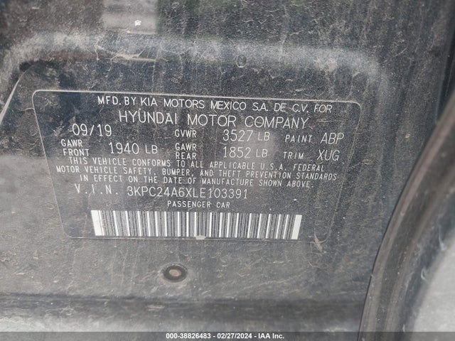 Hyundai ACCENT SE 2020 3KPC24A6XLE103391 Image 9