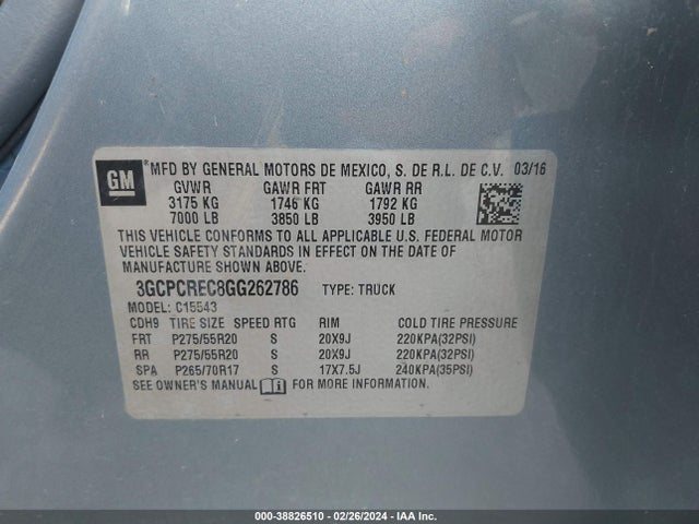 Chevrolet Silverado 1500 1lt 2016 3GCPCREC8GG262786 Image 9
