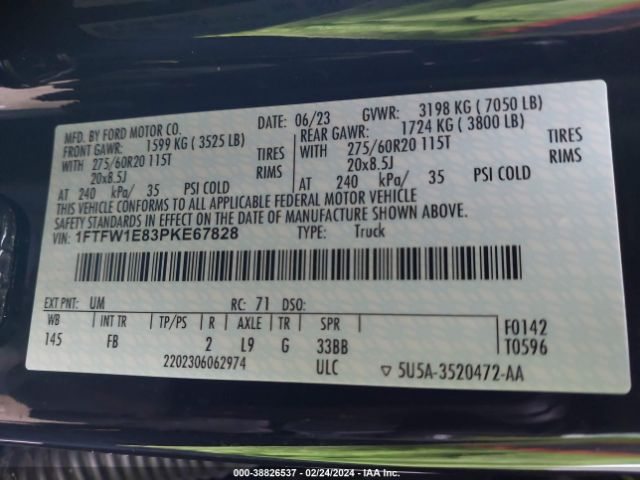 2023 FORD F-150 1FTFW1E83PKE67828 Photo 8