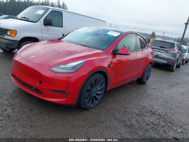 2021 Tesla Model Y Performance Dual Motor All-wheel Drive მანქანა იყიდება აუქციონზე, vin: 5YJYGDEF7MF173377, აუქციონის ნომერი: 38826641