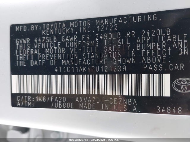 Toyota CAMRY LE 2023 4T1C11AK4PU121239 Image 9