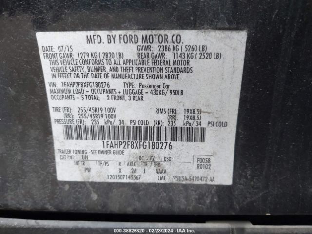 1FAHP2F8XFG180276 Ford Taurus Limited