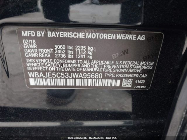 WBAJE5C53JWA95680 BMW 540I