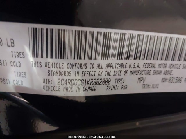 Dodge Grand Caravan Sxt 2019 2C4RDGCG1KR662000 Image 9