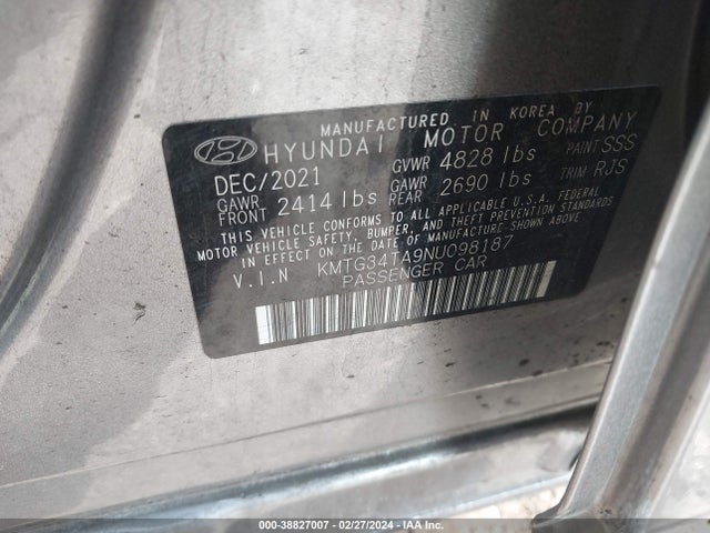 Genesis G70 2.0t Awd 2022 KMTG34TA9NU098187 Image 9