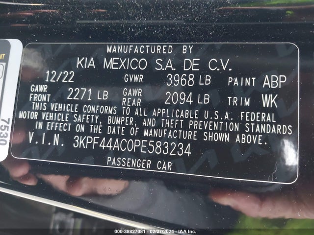 KIA FORTE GT 2023 3KPF44AC0PE583234 Image 9