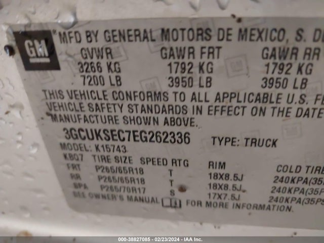 Chevrolet Silverado 1500 2lz 2014 3GCUKSEC7EG262336 Image 9