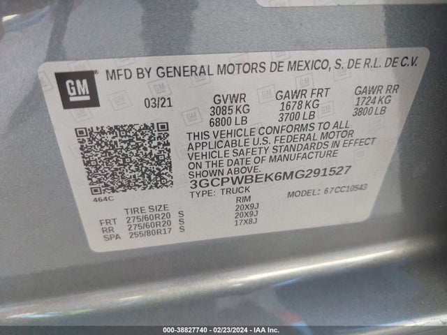 Chevrolet Silverado C1500 Custom 2021 3GCPWBEK6MG291527 Image 9