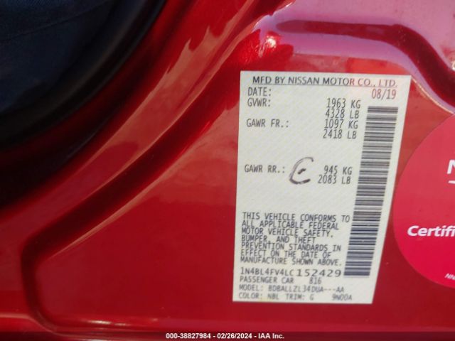 1N4BL4FV4LC152429 Nissan Altima Platinum Fwd
