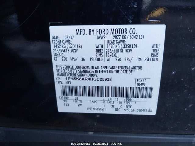 Ford Utility Police Interceptor 2017 1FM5K8AR4HGD25938 Image 9