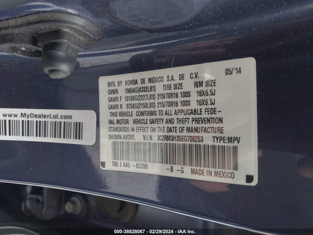 Honda CR-V LX 2014 3CZRM3H35EG708253 Image 9