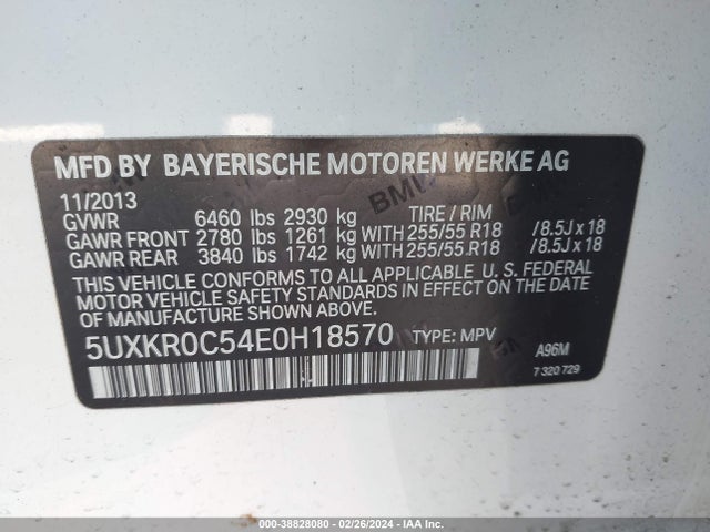 BMW X5 Xdrive35i 2014 5UXKR0C54E0H18570 Image 9