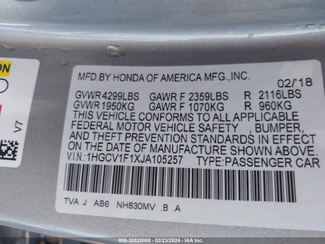 1HGCV1F1XJA105257 Honda ACCORD LX