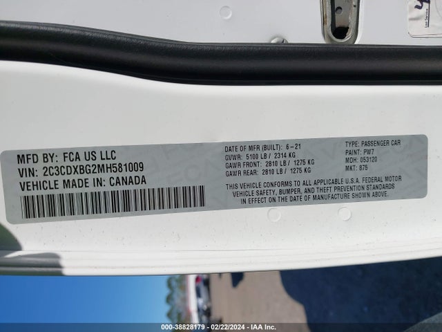 Dodge Charger Sxt Rwd 2021 2C3CDXBG2MH581009 Image 9
