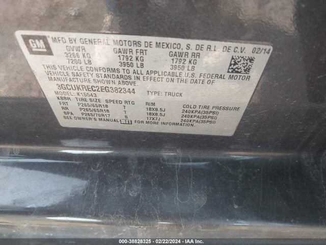 Chevrolet Silverado 1500 2lt 2014 3GCUKREC2EG382344 Image 9
