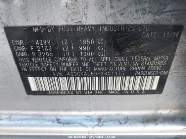 4S3GKAL69H3601075 Subaru Impreza 2.0i Sport