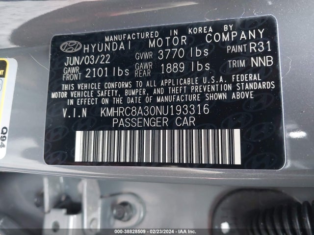 Hyundai Venue Limited 2022 KMHRC8A30NU193316 Image 9