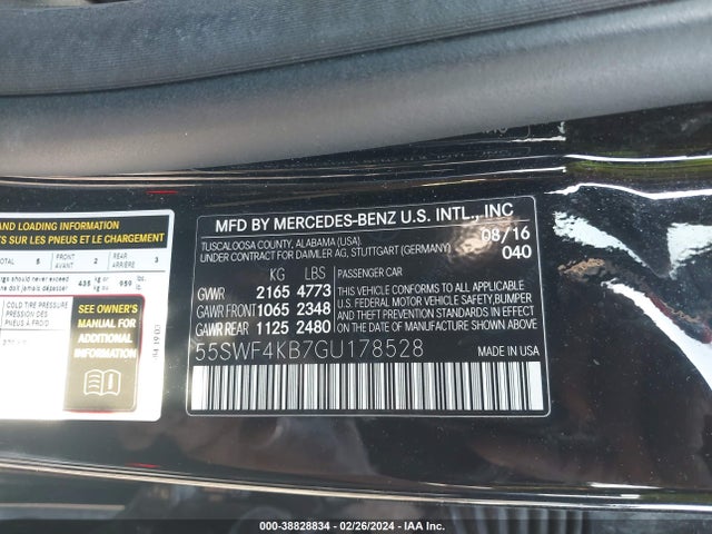 55SWF4KB7GU178528 Mercedes-Benz C 300 4matic/luxury 4matic/sport 4matic