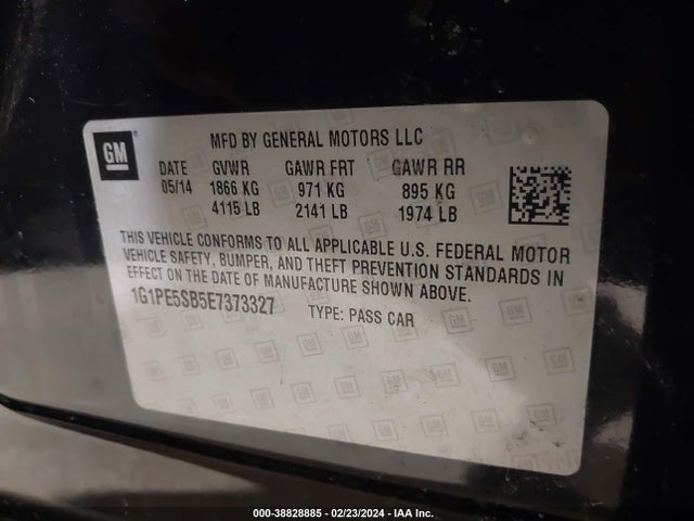 Chevrolet Cruze 2lt Auto 2014 1G1PE5SB5E7373327 Image 9