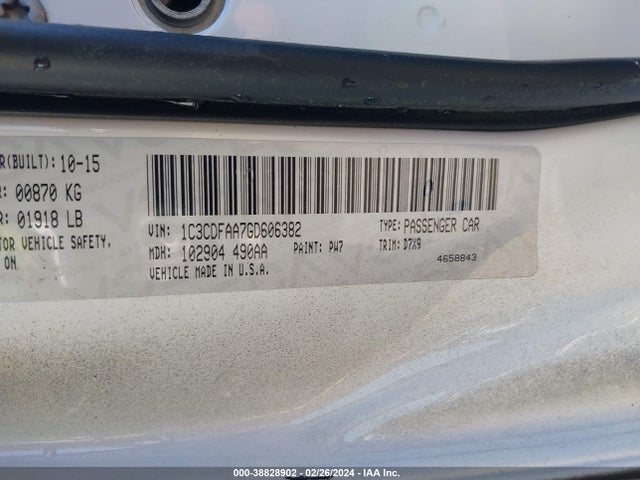 Dodge DART SE 2016 1C3CDFAA7GD606382 Image 9