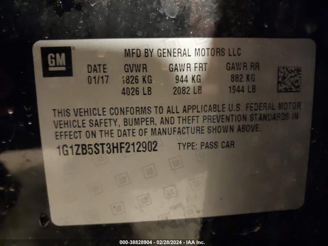 Chevrolet MALIBU LS 2017 1G1ZB5ST3HF212902 Image 9