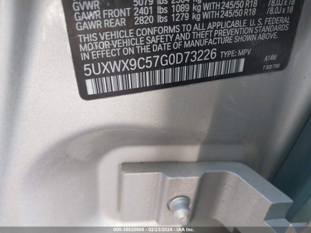 BMW X3 Xdrive28i 2016 5UXWX9C57G0D73226 Image 9