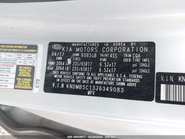 KIA SEDONA LX 2018 KNDMB5C13J6349083 Image 9
